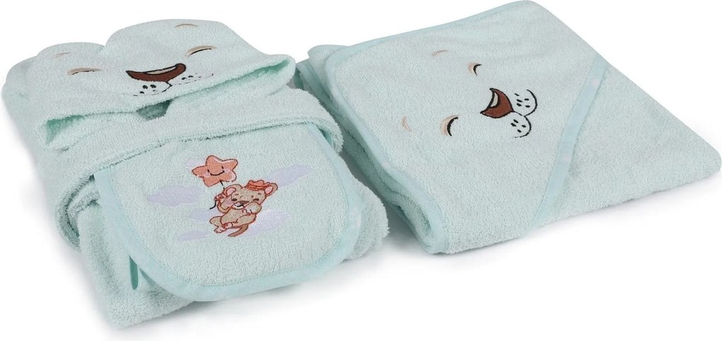 Set baie bebelusi ASLAN, verde menta, bumbac