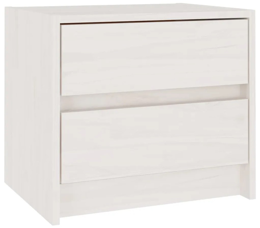 808075 vidaXL Noptieră, alb, 40x30,5x35,5 cm, lemn masiv de pin