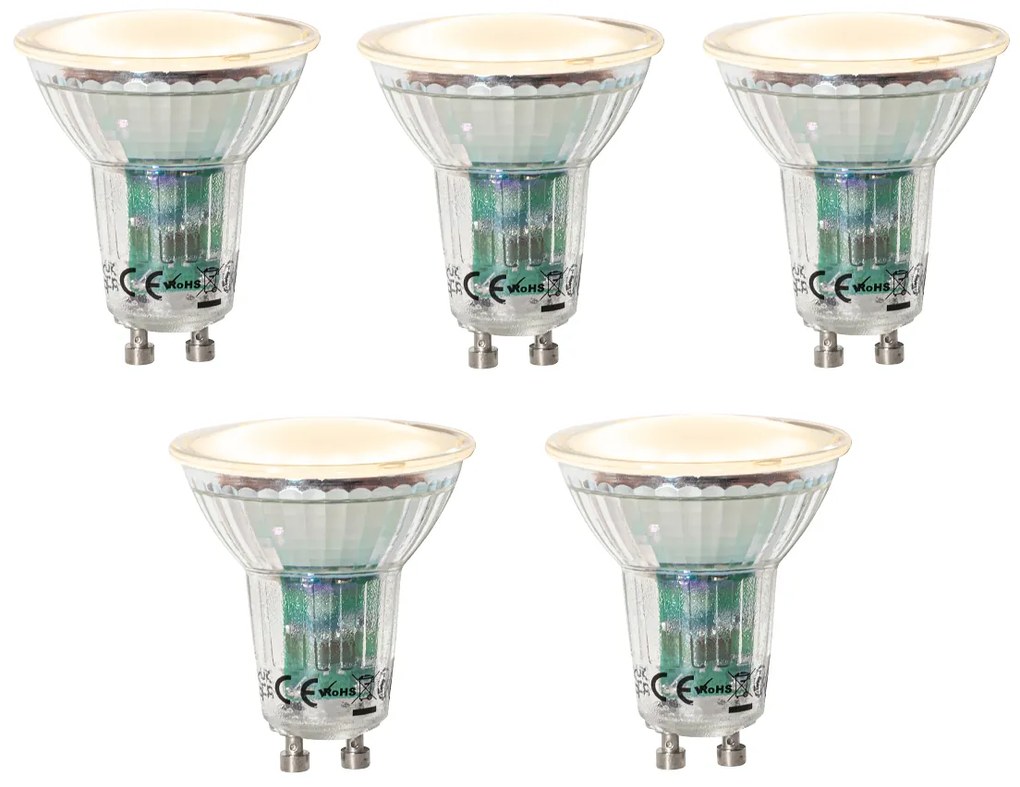 Set de 5 becuri LED GU10 reglabile cu senzor crepuscular 3W 200 lm 2200K