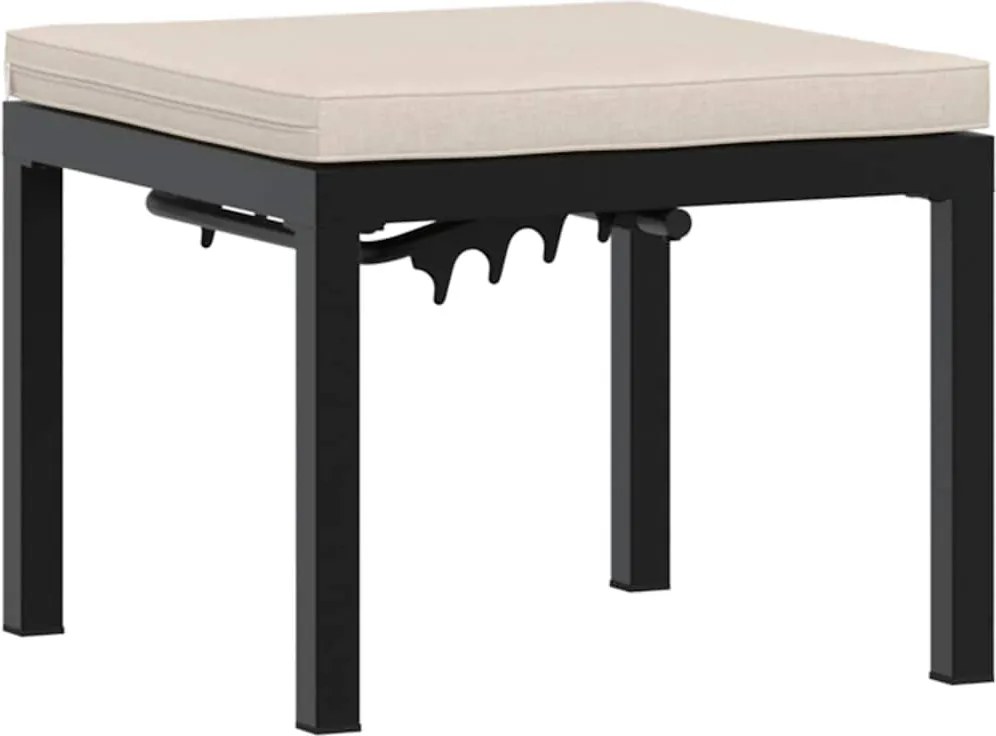 vidaXL Scaun de grădină cu pernă, negru, oțel vopsit electrostatic