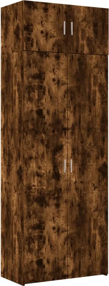 vidaXL Dulap depozitare stejar fumuriu 80x42,5x225 cm lemn prelucrat