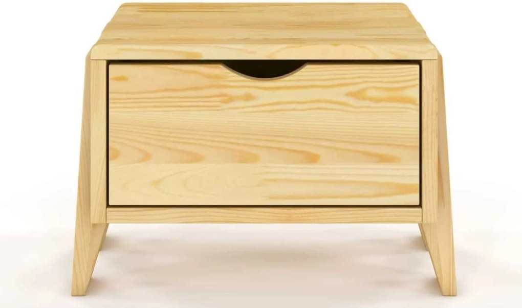 Noptieră lemn masiv TerraCraft 1 Sertar Pin, 45 × 35 × 32 cm - Nuc