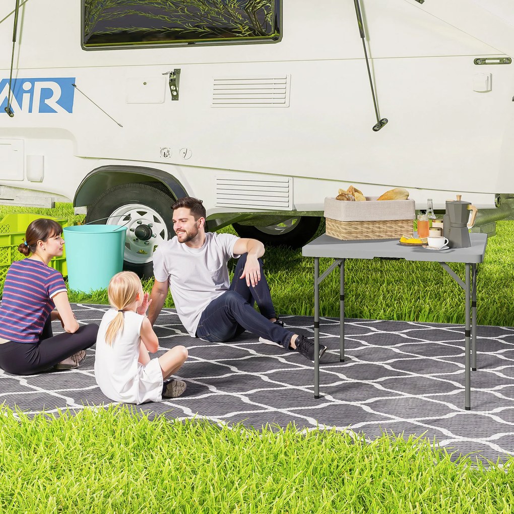 Outsunny Masă de Camping Pliabilă cu 2 Înălțimi Reglabile, 86x86x74 cm, Alb | Aosom Romania