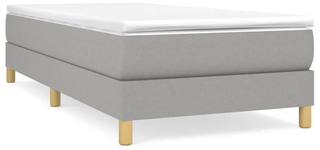 3120566 vidaXL Cadru de pat box spring, gri deschis, 80x200 cm, textil