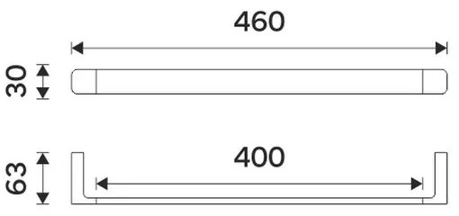 Suport de perete pentru prosoape NIMCO MA 29046-26 MAYA 46 cm crom lucios