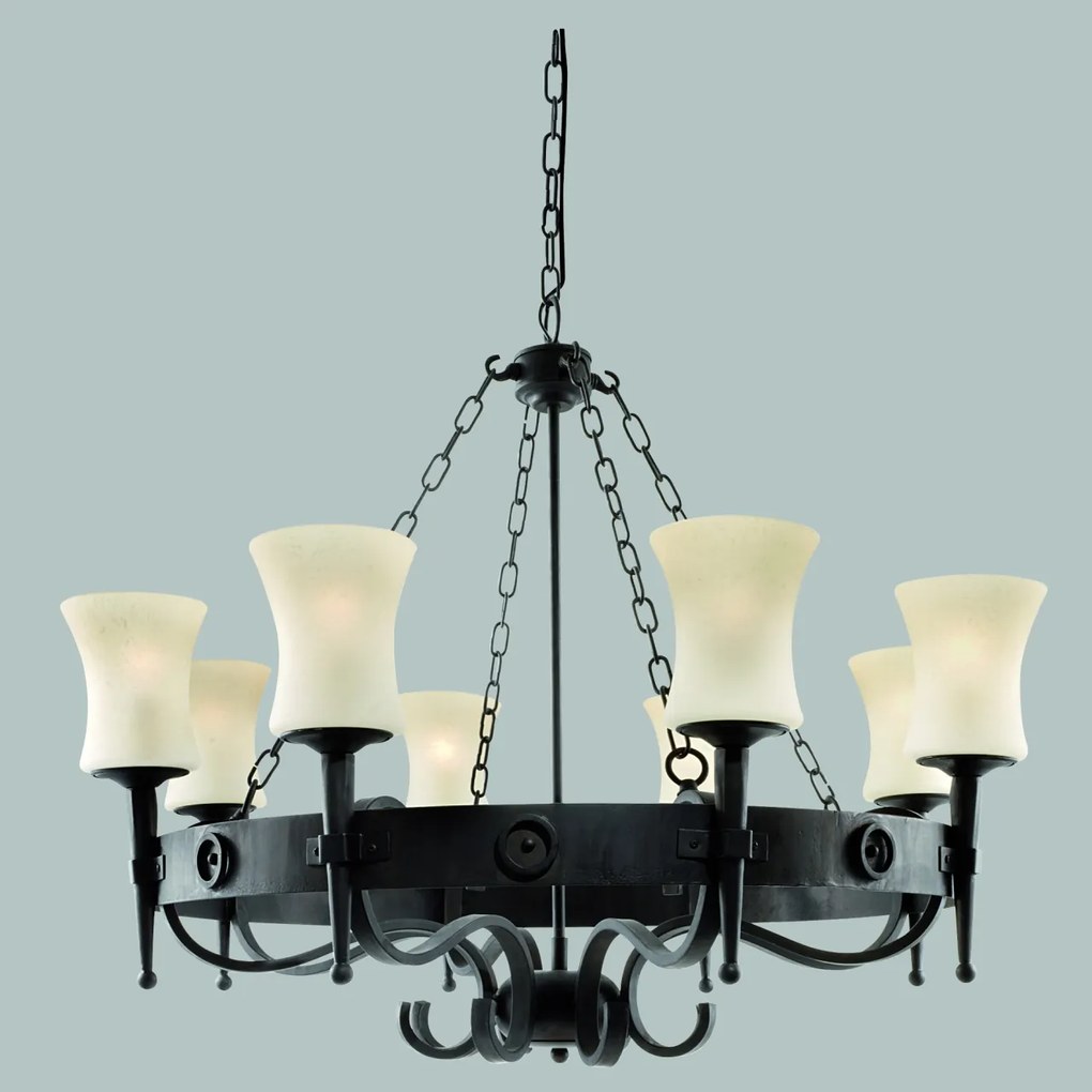 Candelabru stil rustic Cartwheel 8L 0818-8BK SRT