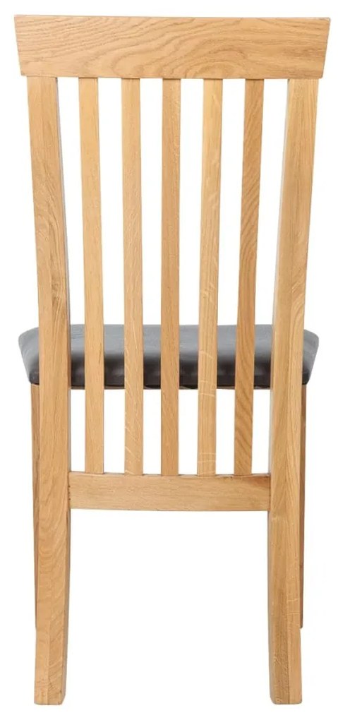 Scaune de bucatarie 2 buc, lemn masiv stejar  piele ecologica 2