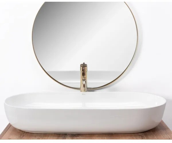 REA-U0563 - Lavoar pentru blat CLEO 41 x 81 cm, ceramică, alb lucios