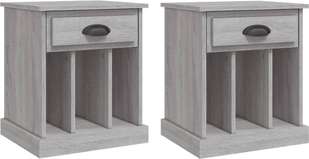 vidaXL Noptiere, 2 buc., gri sonoma, 43x36x50 cm