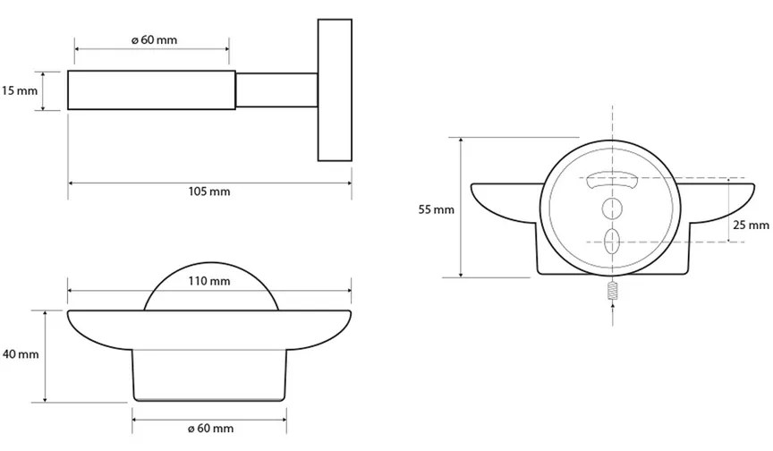 Dozator de săpun din sticlă rotund SAPHO XR803 X,crom