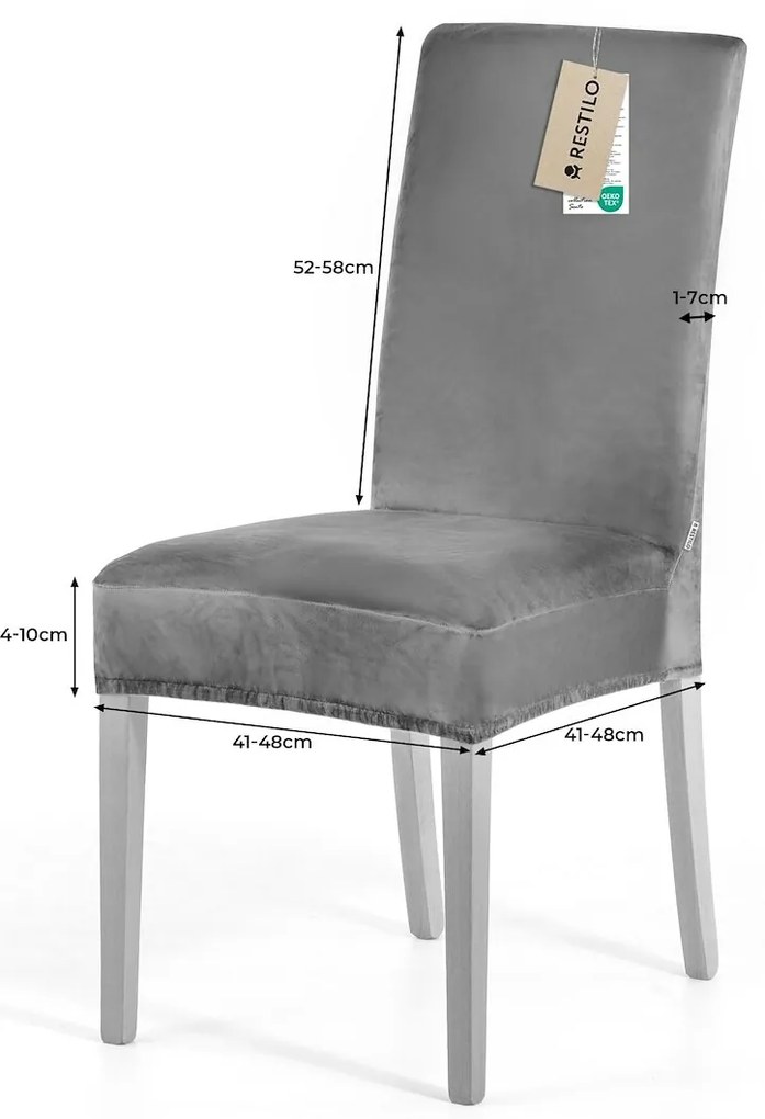 Restilo Husă pentru scaun Sento crem, 48 x 48 x 58+ 10 cm, set de 6 bucăți