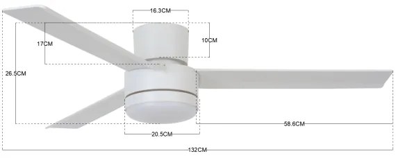 Ventilator LED de tavan BAYSIDE 213037 LAGOON GX53/17W/230V alb + telecomandă