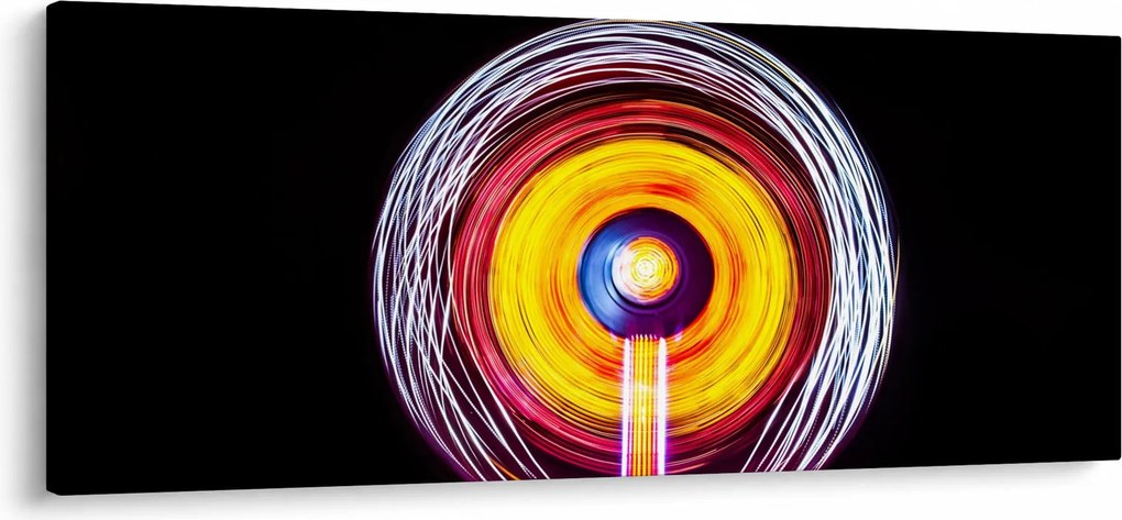 Tablou cu lumini în cerc (120x50 cm)