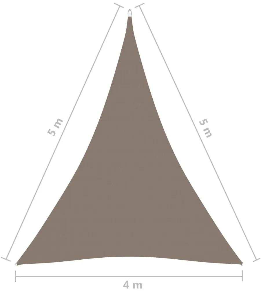 Parasolar, gri taupe, 4x5x5 m, tesatura oxford, triunghiular Gri taupe, 4 x 5 x 5 m