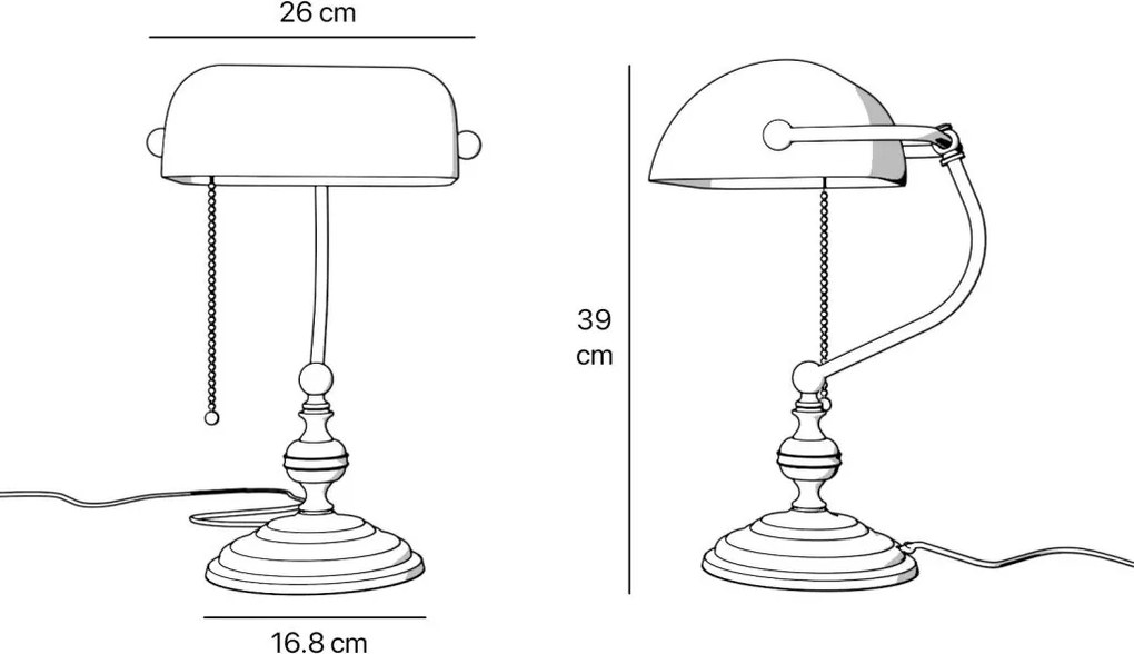 Lampa de birou din alama design clasic Banker