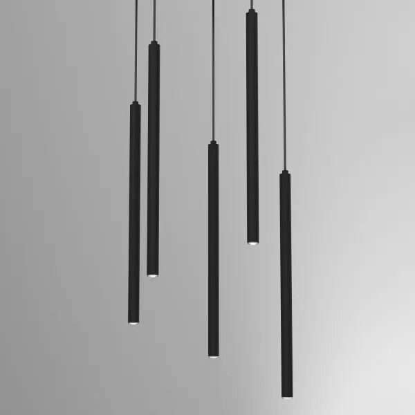 Candelabru suspendat pe cablu YORU, 8 x G9, 8 W, 230 V, negru