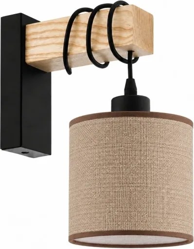 BRILAGI - Aplică de perete NUBILA 1xE27/60W/230V maro/negru