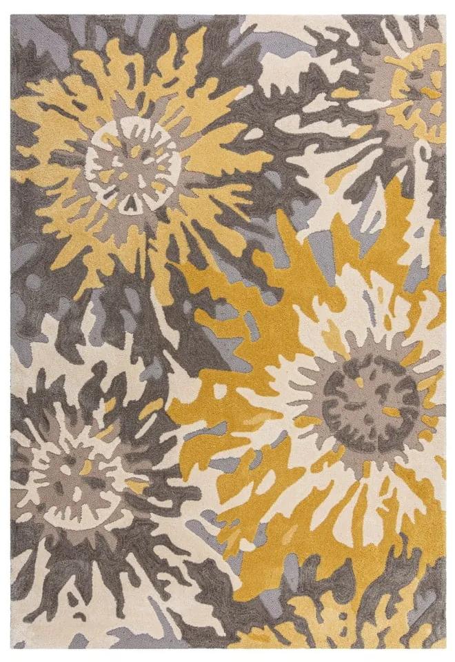Covor Flair Rugs Soft Floral, 120x170 cm, gri-galben