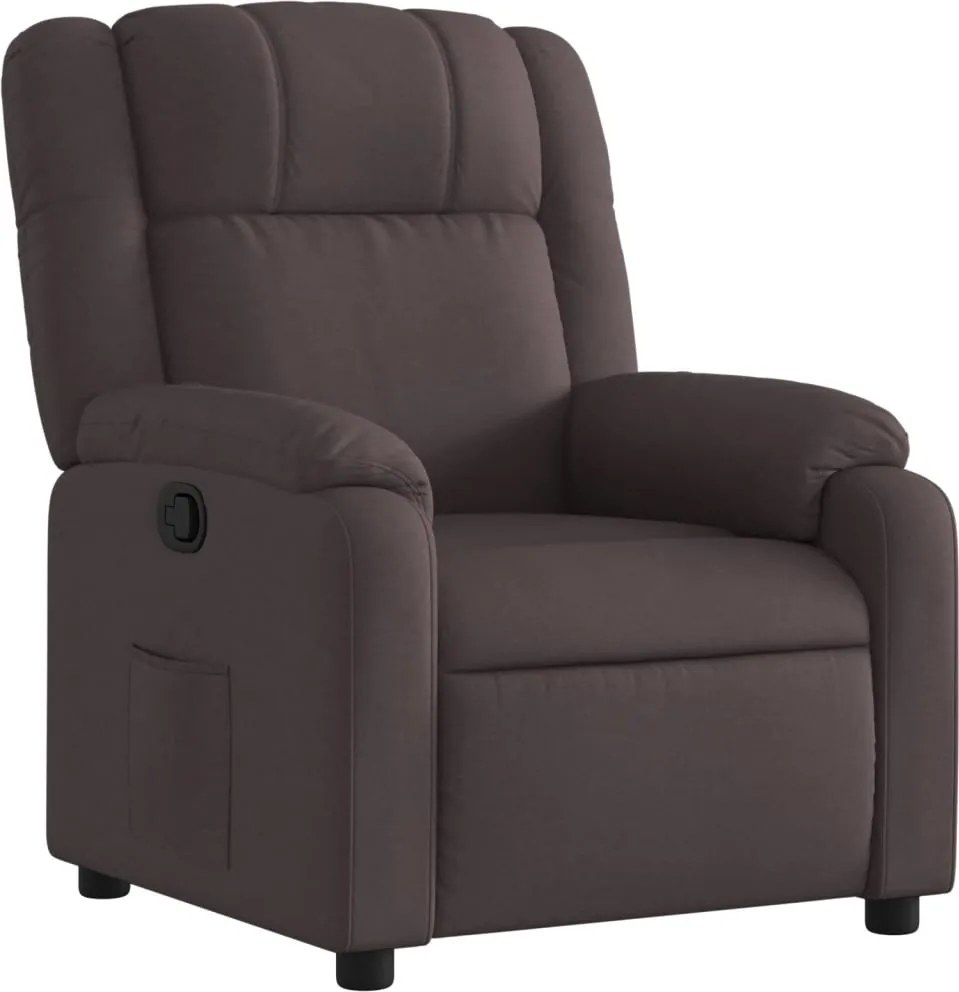 vidaXL Fotoliu rabatabil, maro închis, material textil