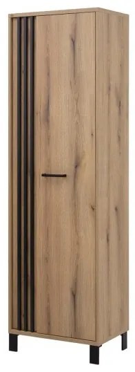 Dulap cu rafturi Neo NE7 (Stejar evoke + Negru mat). 1048503