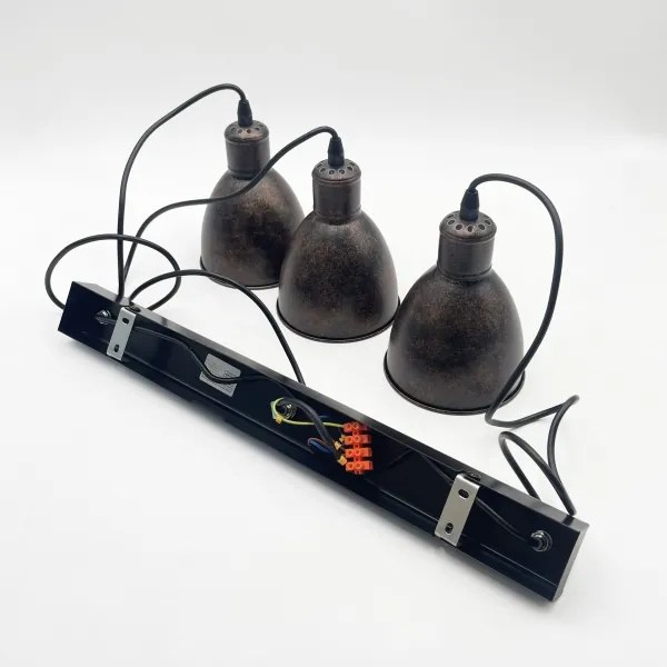 Brilagi - Lustru LED suspendat pe cablu RIDDY 3xE27/60W/230V cupru/patină