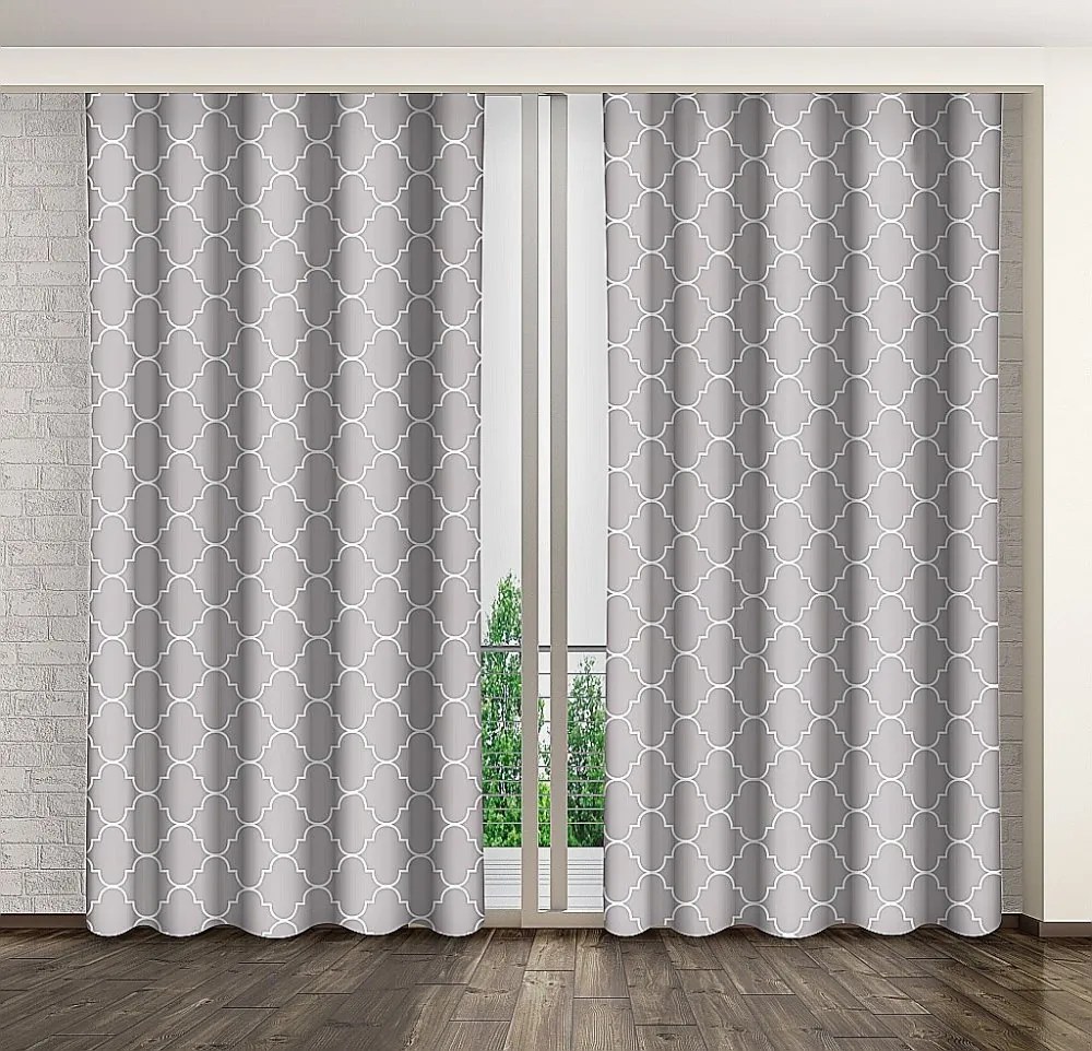 Draperii gri pentru living Lungime: 250 cm