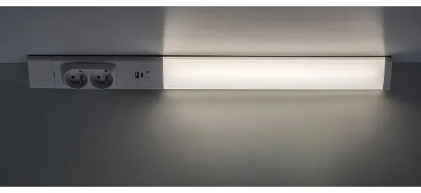 Corp de iluminat LED cu prize pentru corpuri de bucătărie Rabalux 78042 BILAL E LED/18W/230V 4000K 60 cm alb