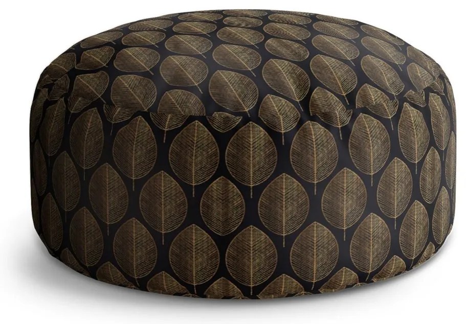 Taburet Circle frunze aurii, negru / auriu