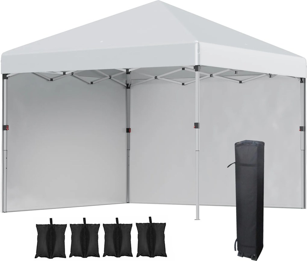 Outsunny Tonela barnum de grădină pop-up pliant reglabilă în înălțime protecție UV 30+ 2 pereți laterali sac de transport inclus | Aosom Romania