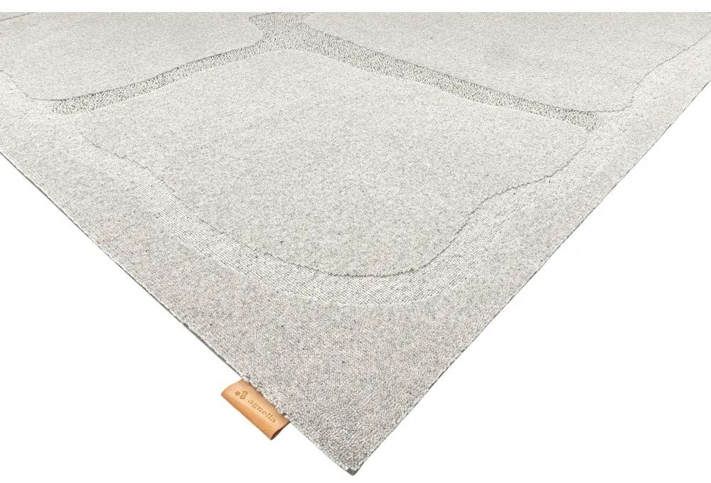 Covor gri deschis din lână 133x190 cm Morphic Organica – Agnella
