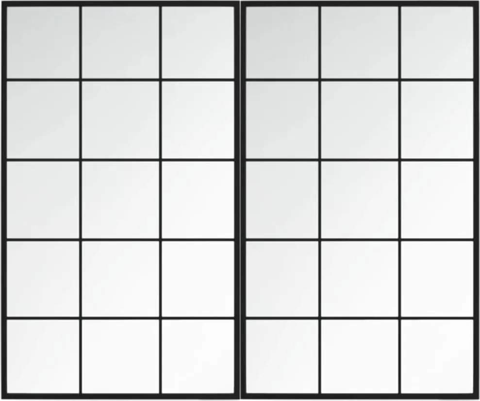 vidaXL Oglinzi de perete, 2 buc., negru, 100x60 cm, metal
