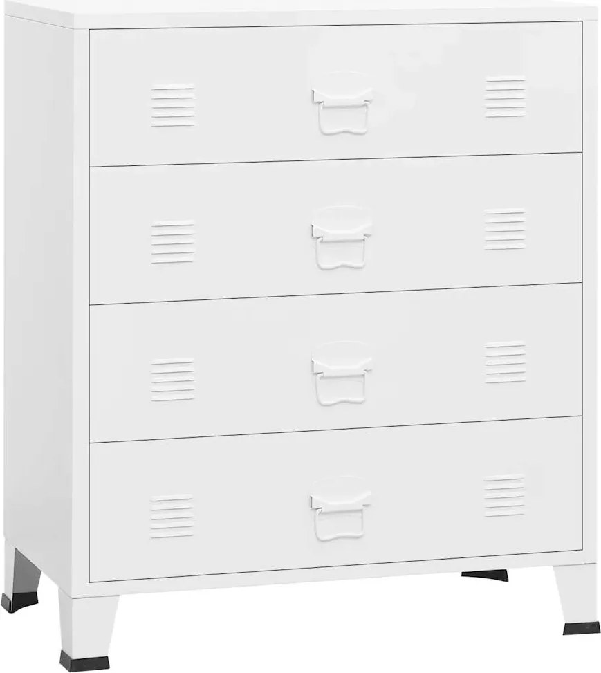 vidaXL Dulap cu sertare industrial, alb, 78x40x93 cm, metal