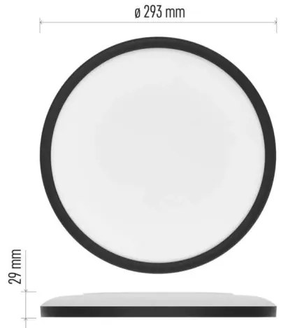 Plafonieră LED FLORI LED/18W/230V 4000K negru d. 29 cm