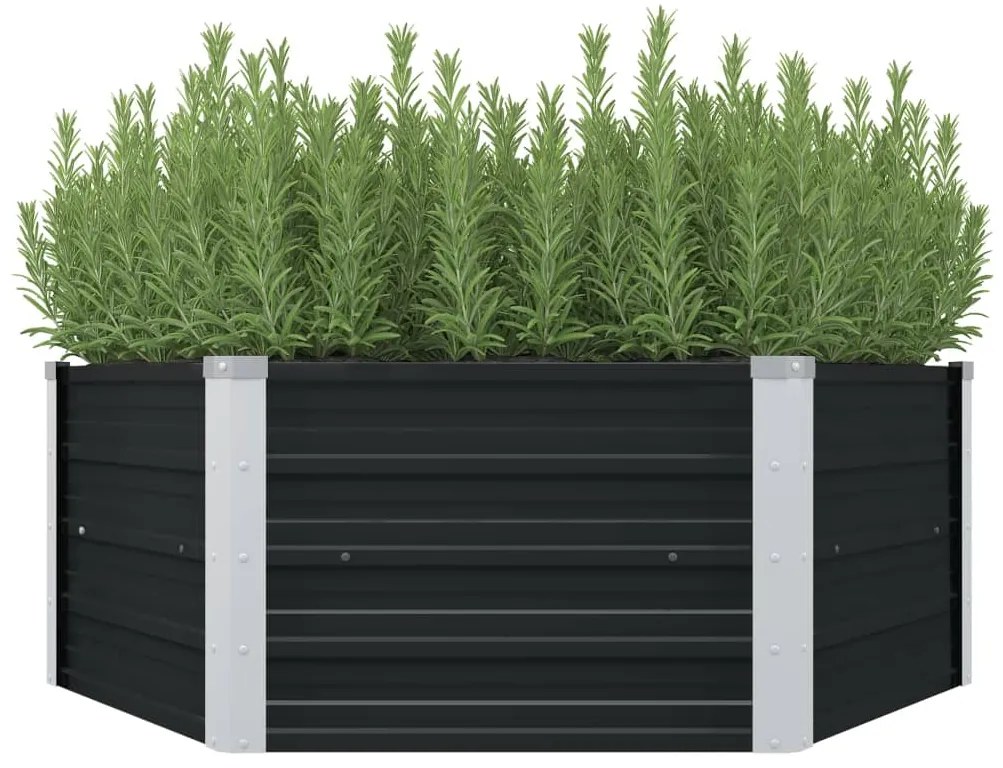 vidaXL Strat înălțat de grădină antracit 129x129x45 cm oțel galvanizat