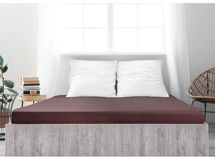 Cearșaf de pat 4Home jersey Ideal maro închis , 70 x 140 cm, 70 x 140 cm