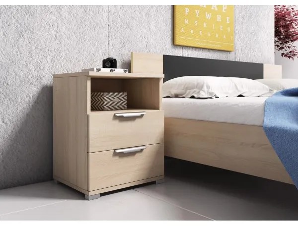 Noptieră NED, stejar Sonoma