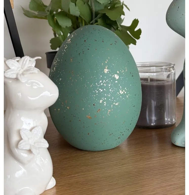 Oua de ceramica GOLD FLECKS 14 cm verde - mai multe variante