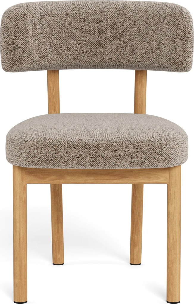 MAZZONI EXPORT Scaun tapițat TORAY Bej Latte (Monza 60) / cadru stejar natural