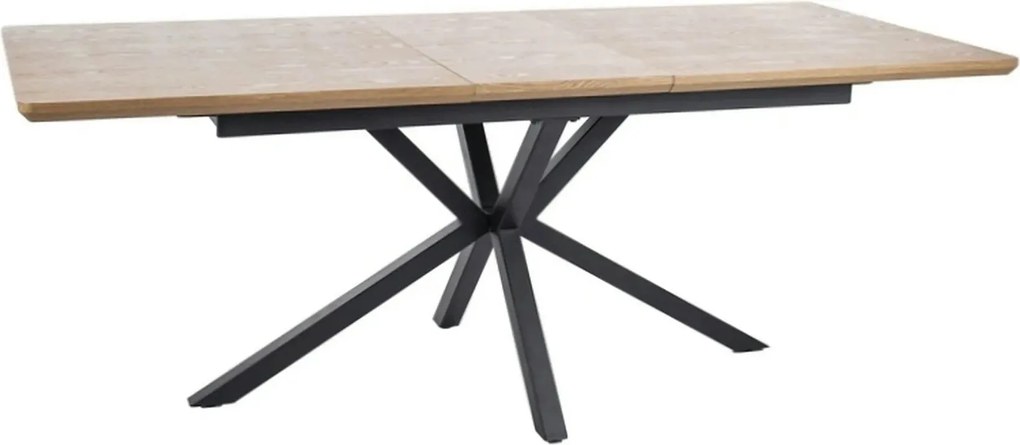 Masa extensibila LOGAN, stejar/negru, 160/200x90x76 cm