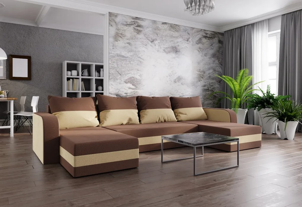 Expedo Canapea extensibilă în formă de U MARIKA N, 313x80x139 rainbow 15/rainbow 31