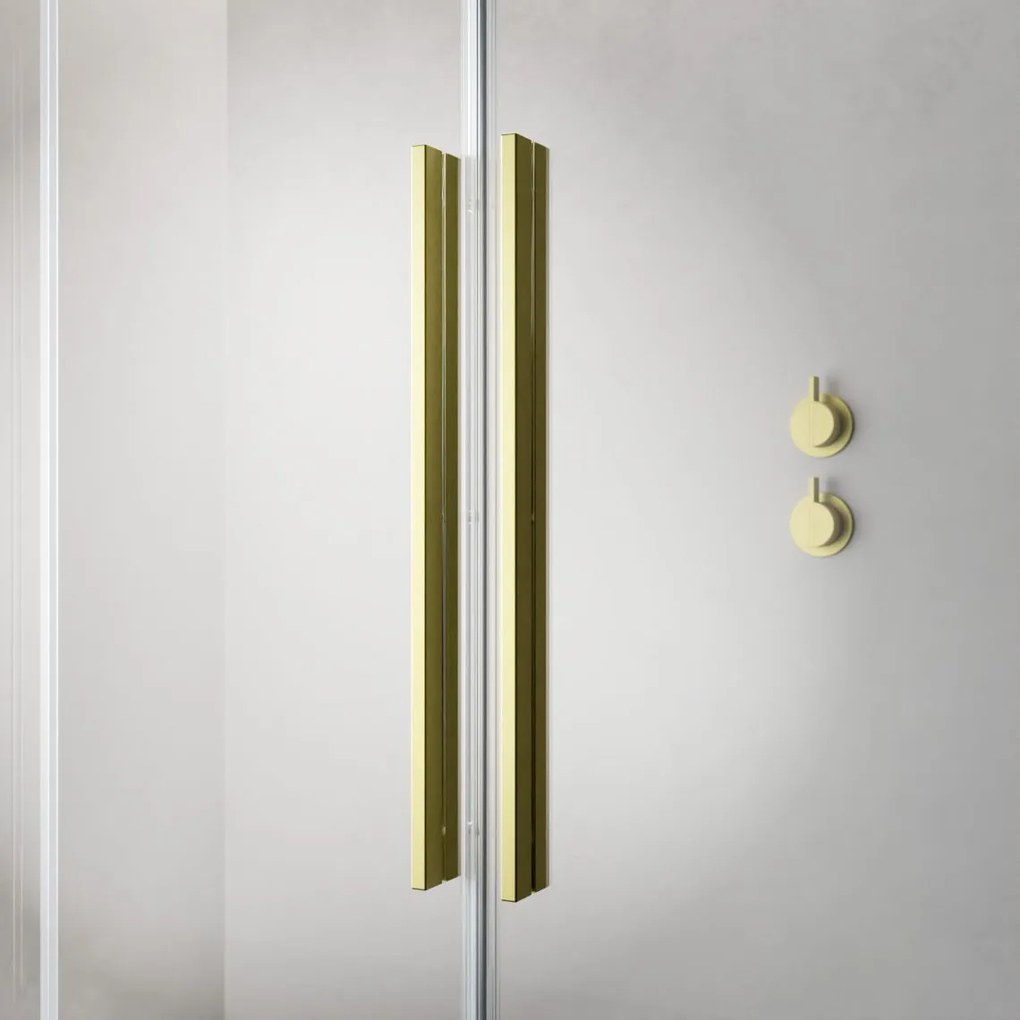 Paravan cada glisant, 170x150 cm, auriu periat, orientare stanga, Radaway Furo Stanga