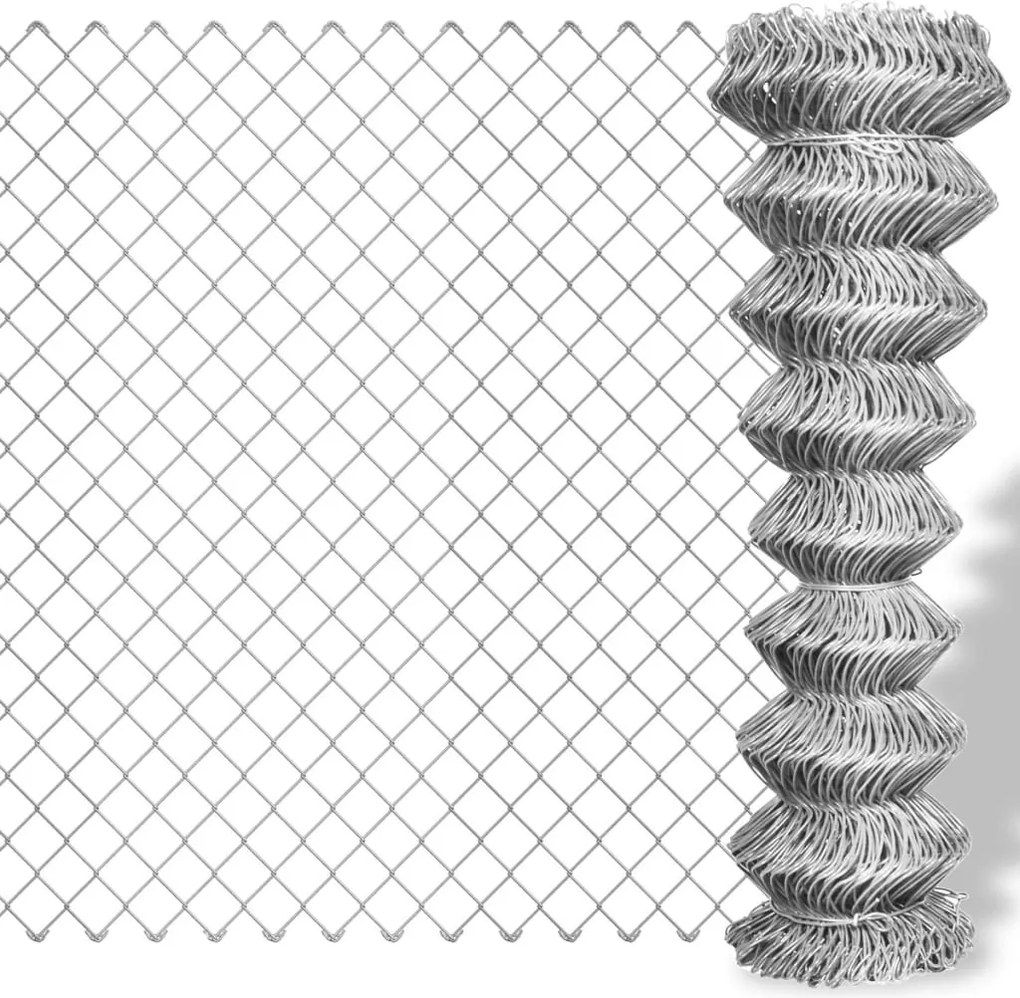 vidaXL Gard de legătură din plasă, argintiu, 15x1,5 m, oțel galvanizat