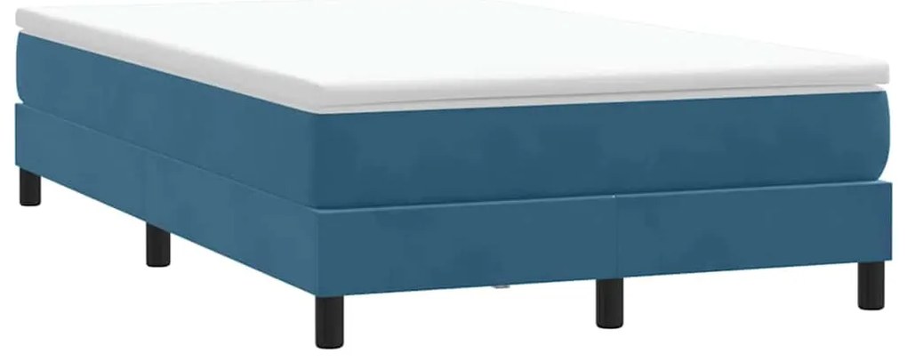 vidaXL Pat cu arcuri fără saltea Albastru închis 120x210 cm catifea