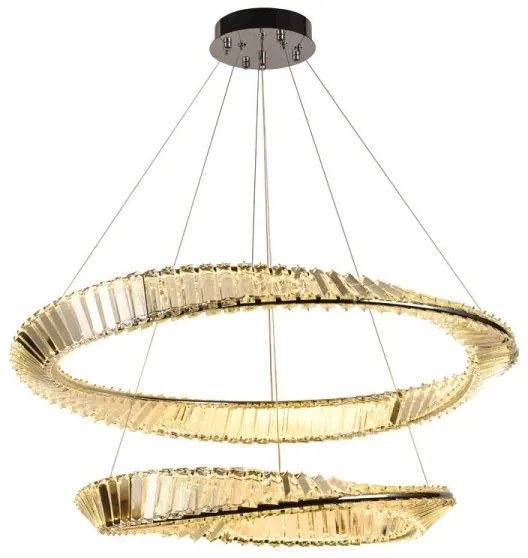 Lustră LED dimabilă pe cablu LED/90W/230V 3000-6500K crom + telecomandă