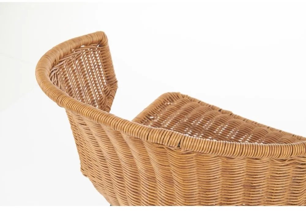 Scaun de bucaterie Besant, ratan / negru