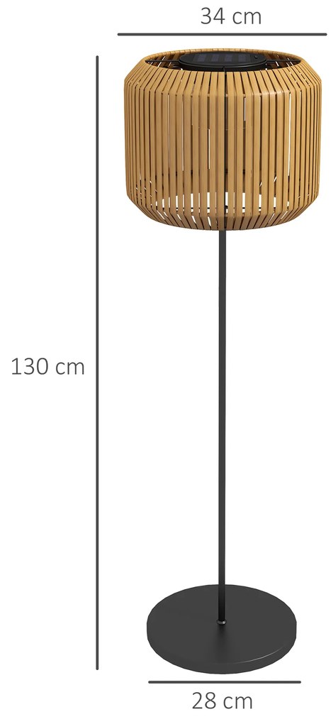 Outsunny Lampă Solară de Grădină cu Iluminare LED și Aprindere Automată, Ø34x130 cm, Galben | Aosom Romania