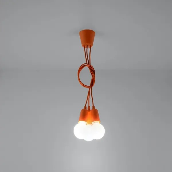Lustră pe lanț DIEGO 3xE27/60W/230V portocalie