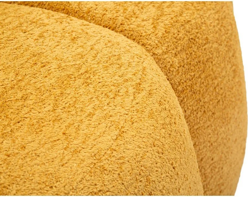 Canapea galben-muștar cu tapițerie din țesătură bouclé 145 cm Ball – Mauro Ferretti