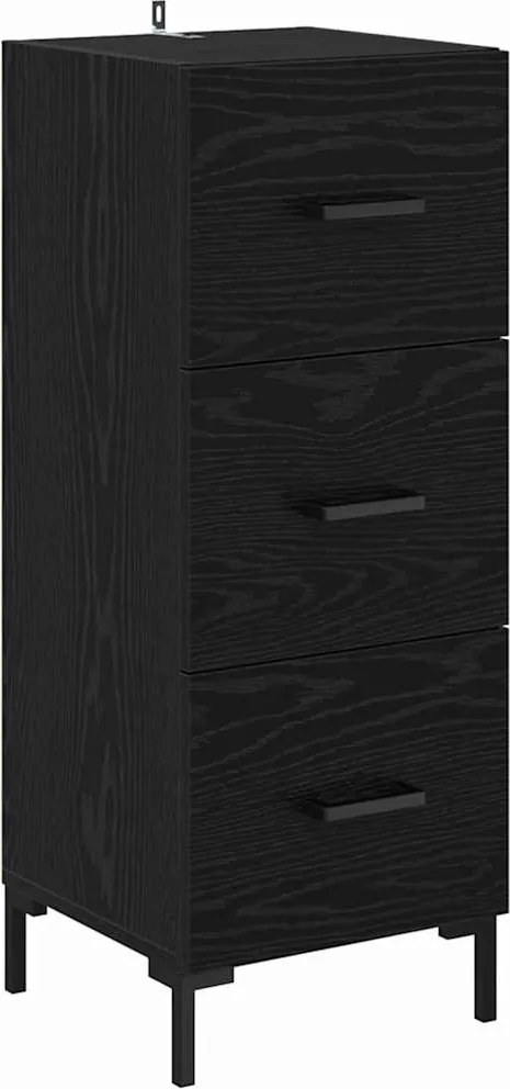 vidaXL Bufet cu sertar Stejar Negru 34,5 x 34 x 90 cm Lemn compozit