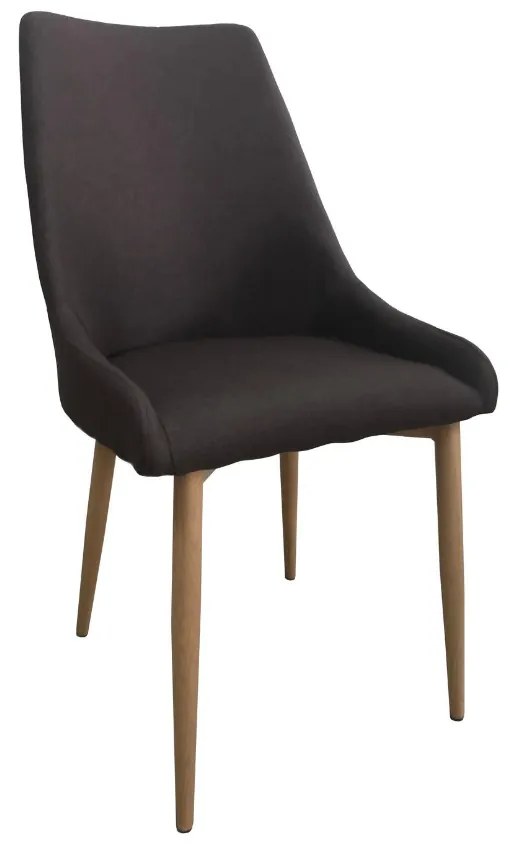 Scaun dining Ottelo, textil, picioare metalice, brun